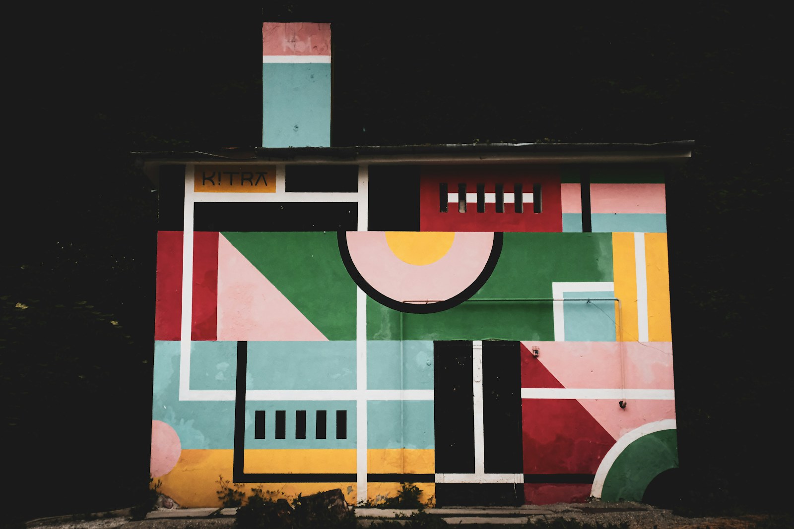 Colorful geometric mural